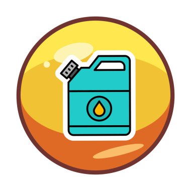 Yağ tenekesi simgesi. Web tasarımı için basit yakıt vektör simgesi çizimi                                