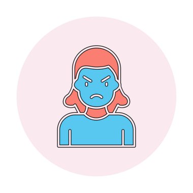 kızgın kişi simgesi, vektör illüstrasyonu basit tasarım