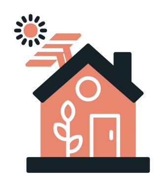 Eco house simge vektör çizim