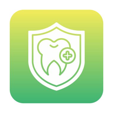 Diş koruma kalkanı ikon vektörü. İnce çizgi işareti. Önleme izole edilmiş kontür sembolü gösterimi