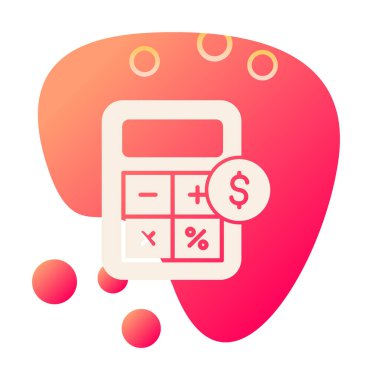 hesap makinesi düz simgesi, vektör illüstrasyonu