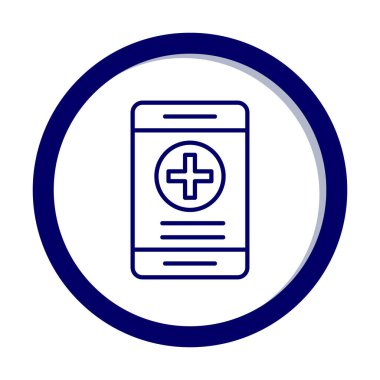 Çevrimiçi Sağlık Sigortası ikonu vektör illüstrasyonu