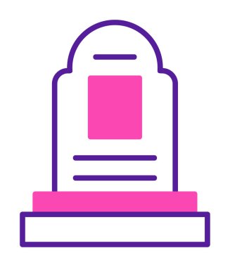 mezar taşı düz simgesi, vektör illüstrasyonu