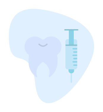 Diş bakımı anestezi ikonu vektör illüstrasyonu 