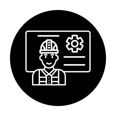 Mimar, sunum simgesi vektör illüstrasyonu yapıyor 