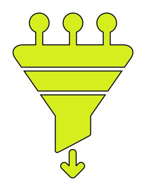 düz huni simgesi vektör çizimi 