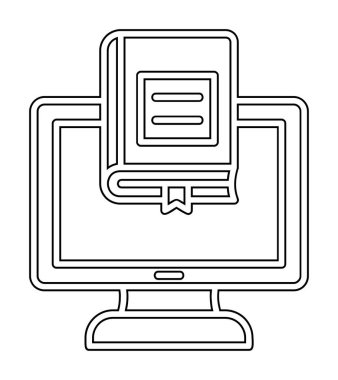 çevrimiçi kütüphane rengi vektör illüstrasyonu                        