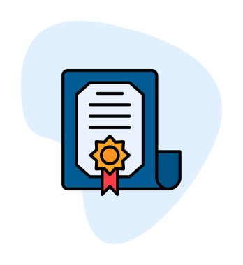 Sertifika vektör simgesi modern basit illüstrasyon                                 