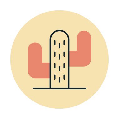 Kaktüs simgesi, basit tasarım çizimi  