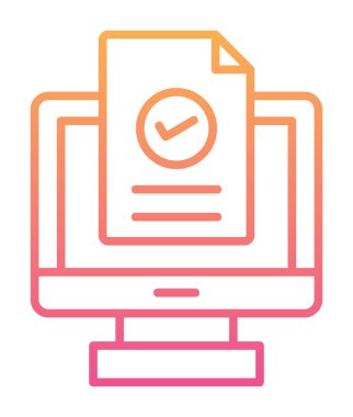 Bilgisayar ekranında web sitesi kayıt simgesi, vektör illüstrasyonu basit tasarım