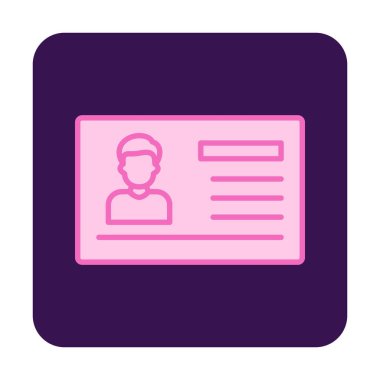 Visa belgesi simgesinin vektör illüstrasyonu 