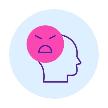 Kızgın avatar simgesi, vektör illüstrasyonu 