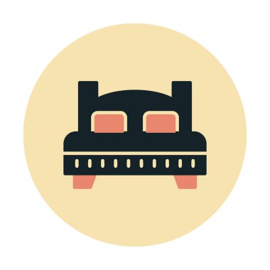 Yatak simgesinin vektör illüstrasyonu