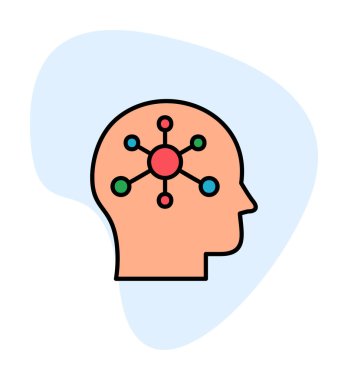 Psikoloji işaretli beyin simgesi tasarım vektörü illüstrasyonu