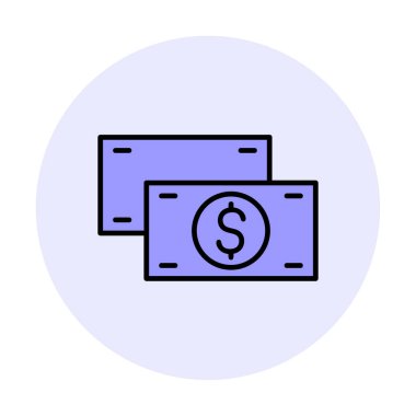 Nakit Dolar para simgesi, vektör illüstrasyonu 