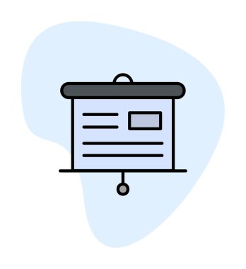 Sunum tahtası simgesi, vektör illüstrasyonu