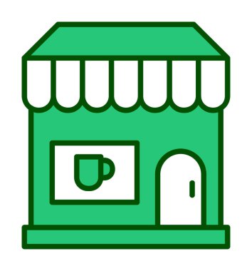 Kafe ikonu vektör illüstrasyonu