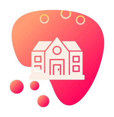 ev düz simgesi, vektör illüstrasyonu 