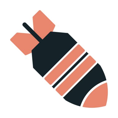 Nükleer bomba ikonu, vektör illüstrasyonu