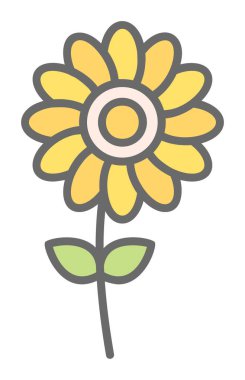 Basit çiçek ikonu vektör illüstrasyonu  