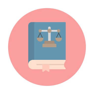 Hukuk kitabı. Web simgesi basit illüstrasyon 