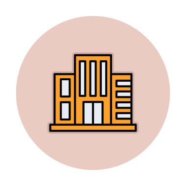 Otel binası ikon vektör illüstrasyonu                 