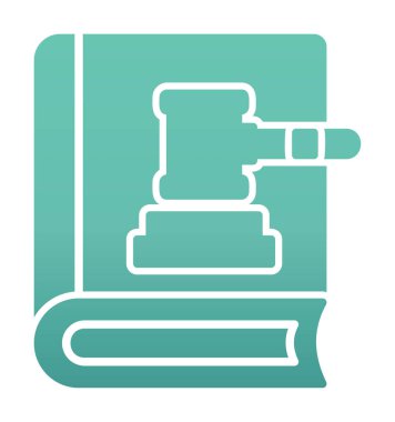 Hukuk kitabı ve tokmak. Web simgesi basit illüstrasyon 