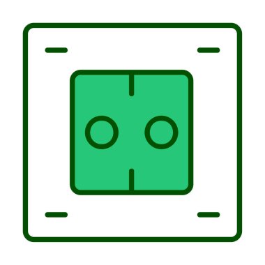 Modern Elektrik Soket simgesinin vektör illüstrasyonu       