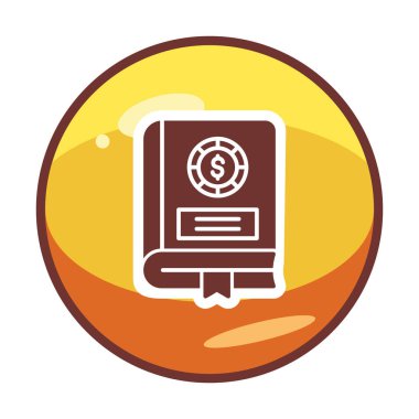 Basit Finansal Kitap simgesi, vektör illüstrasyonu