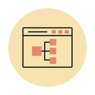 Çevrimiçi Akış Çizelgesi modern simgesinin vektör illüstrasyonu                  