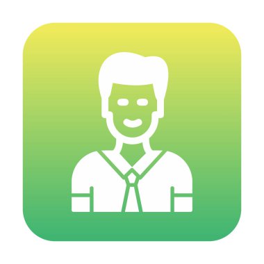 Basit yassı yönetici satırı simgesi. Kravatlı adam. 