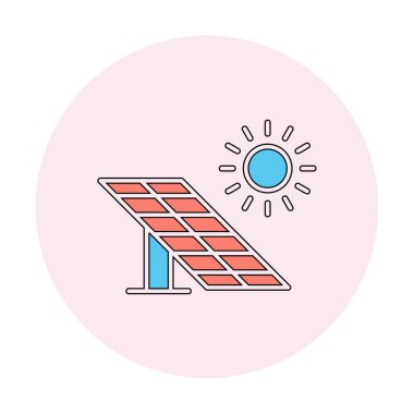 Güneş paneli ikon vektör illüstrasyonu 