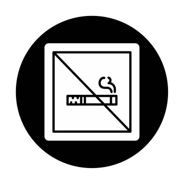 Basit Sigara İçilmez alanı simgesi, vektör illüstrasyonu