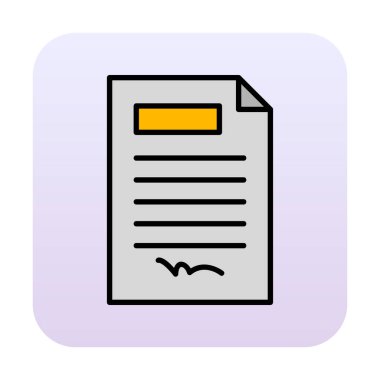 contract icon, vector illustration simple design