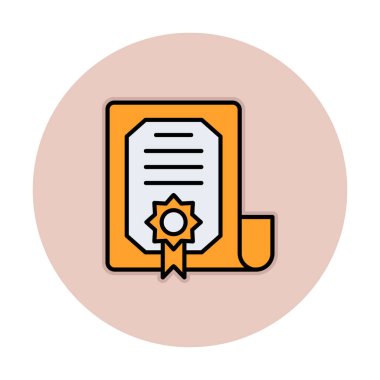 Sertifika vektör simgesi modern basit illüstrasyon                                 