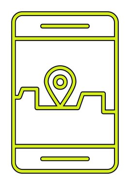 Akıllı telefon GPS simgesi, vektör illüstrasyonu 