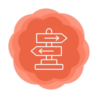 Yön düz simge, vektör illüstrasyonu