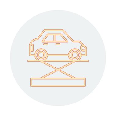 araba kriko ve onarım servisi, vektör illüstrasyonu  