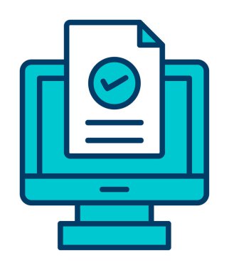 Bilgisayar ekranı simgesi, vektör illüstrasyonuna kayıt