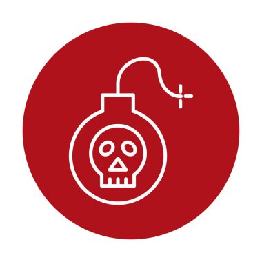 Kafatası vektör illüstrasyonlu bomba simgesi