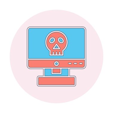 Bilgisayar korsanlığı simgesi, basit bir stil. vektör