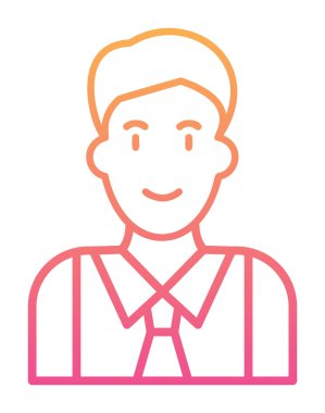 Basit yassı yönetici satırı simgesi. Kravatlı adam. 