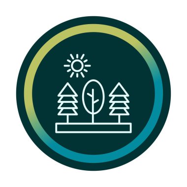 Ağaçlar, orman, doğa simgesi, vektör illüstrasyonu