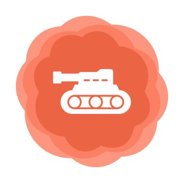 askeri tank simgesi, vektör illüstrasyonu 