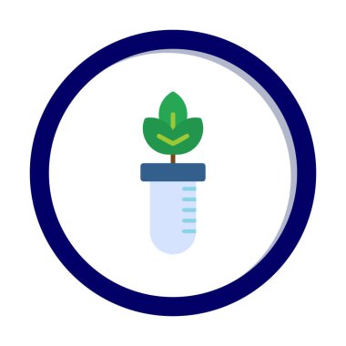 Test tüpü simgesine bitki, vektör illüstrasyonuName 