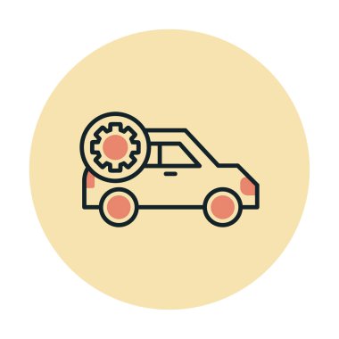 Otomobil Ayarları ikon vektör illüstrasyonu          