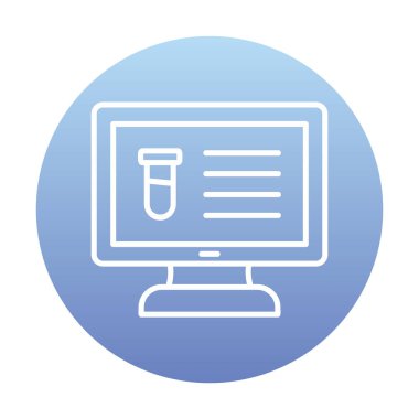 test tüpü ve bilgisayar ekran simgesi modayı izole etti. Bilgisayar Bilimi                                          