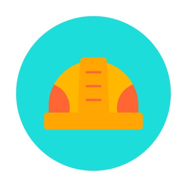 İnşaat Miğferi. İnşaat endüstrisi simgesi ana hatlarıyla doldurulmuş                    