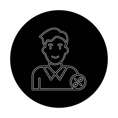 Erkek istihdam avatarının vektör illüstrasyonu 