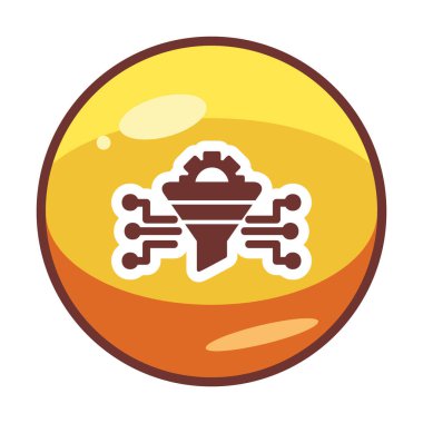 Dişli ve filtre simgesi, vektör illüstrasyonu ile Çalışma Süreci 